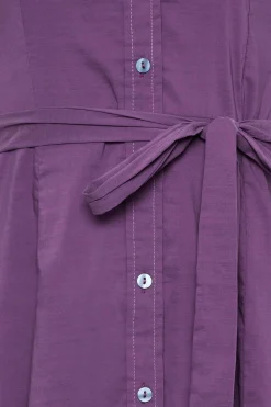 M&Co Womens M&Co Purple Tie Waist Shirt Dress