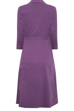 M&Co Womens M&Co Purple Tie Waist Shirt Dress