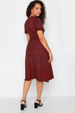 M&Co Womens M&Co Red Animal Print Keyhole Maxi Dress