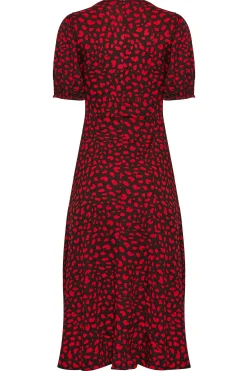 M&Co Womens M&Co Red Animal Print Keyhole Maxi Dress