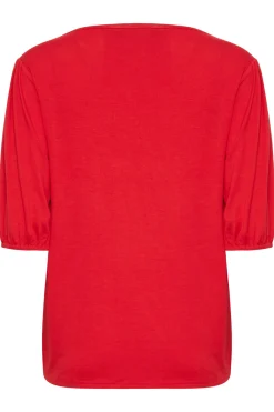 M&Co Womens M&Co Red Balloon Sleeve Top