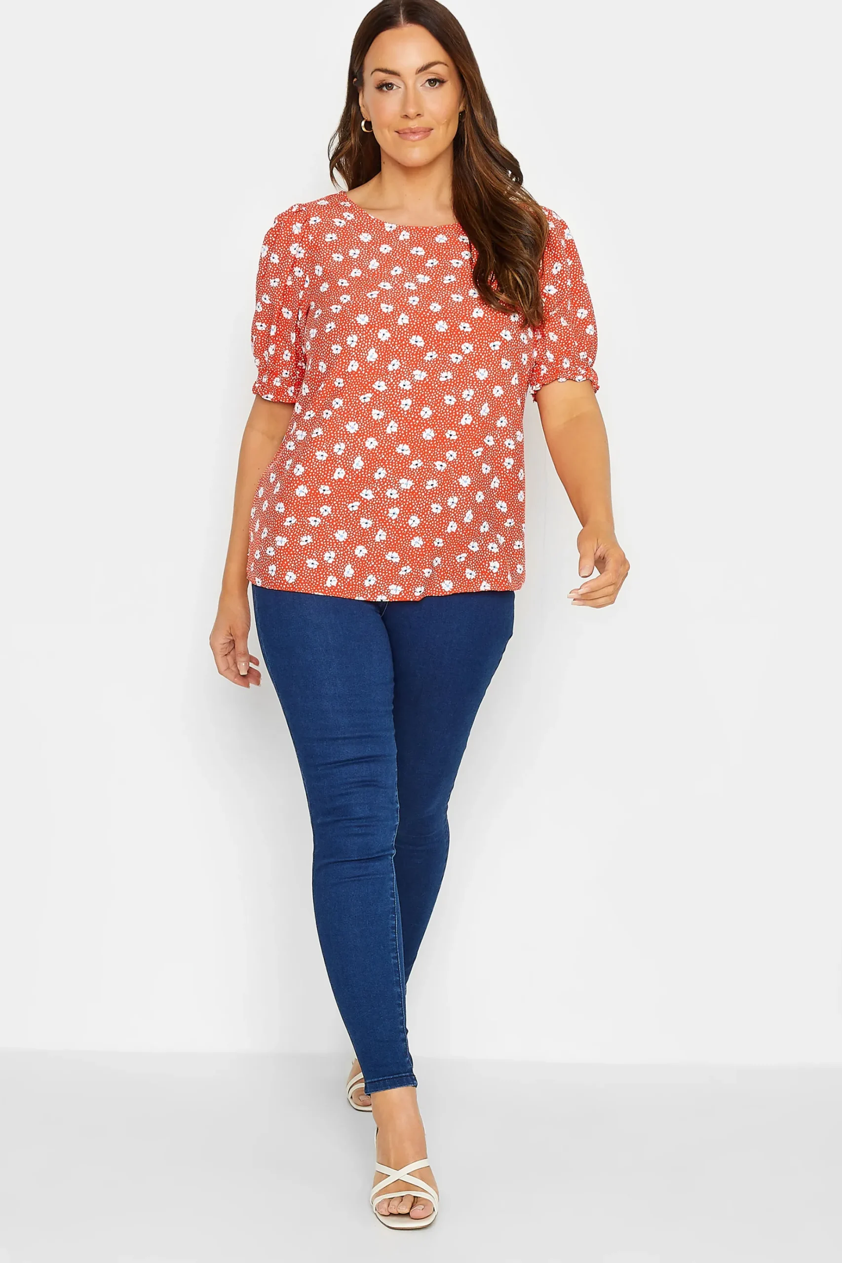 M&Co Womens M&Co Red Daisy Print Blouse