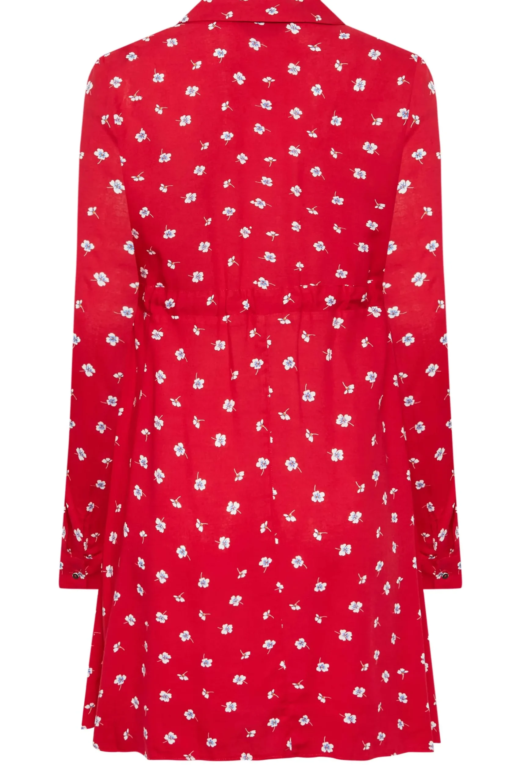M&Co Womens M&Co Red Floral Print Tie Waist Tunic Shirt