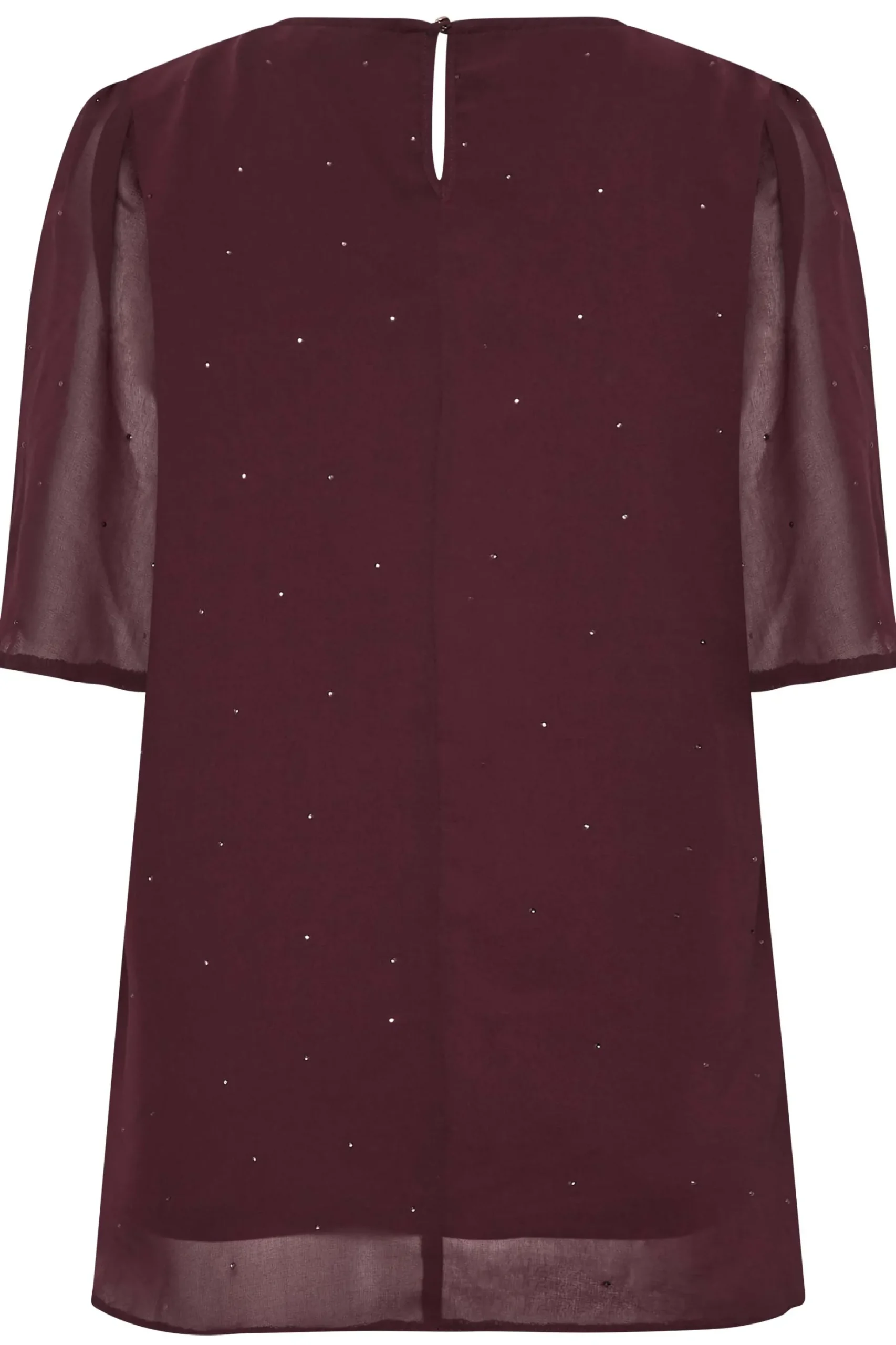 M&Co Womens M&Co Red Gem Detail Angel Sleeve Blouse