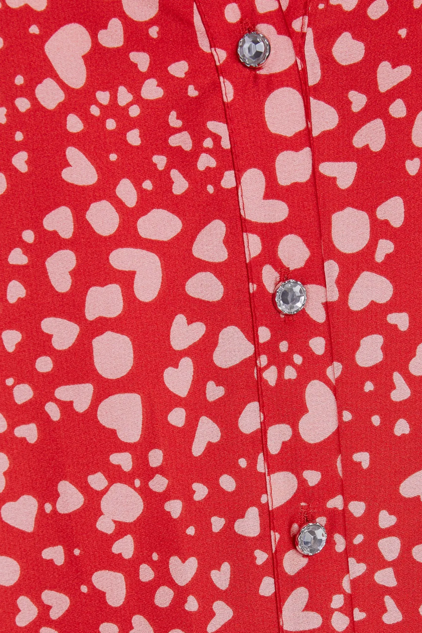 M&Co Womens M&Co Red Heart Print Shirt