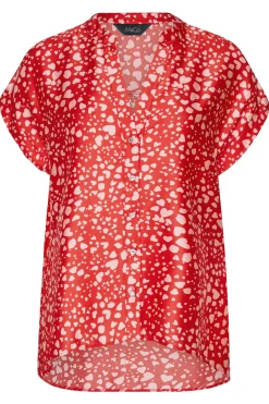 M&Co Womens M&Co Red Heart Print Shirt