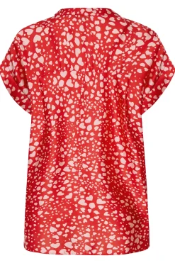 M&Co Womens M&Co Red Heart Print Shirt