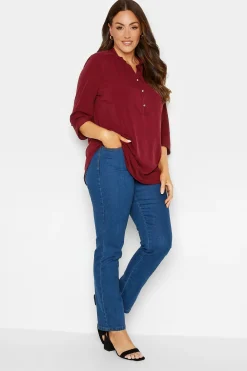 M&Co Womens M&Co Red Placket Jersey Shirt