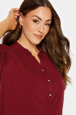M&Co Womens M&Co Red Placket Jersey Shirt