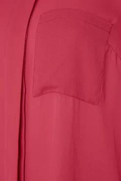 M&Co Womens M&Co Red Satin Contrast Panel Shirt