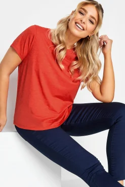 M&Co Womens M&Co Red Short Sleeve Cotton Blend T-Shirt