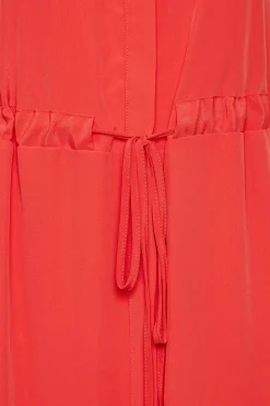 M&Co Womens M&Co Red Tie Waist Tunic Shirt