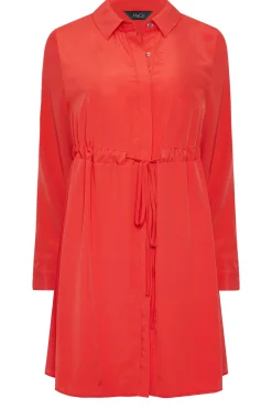 M&Co Womens M&Co Red Tie Waist Tunic Shirt