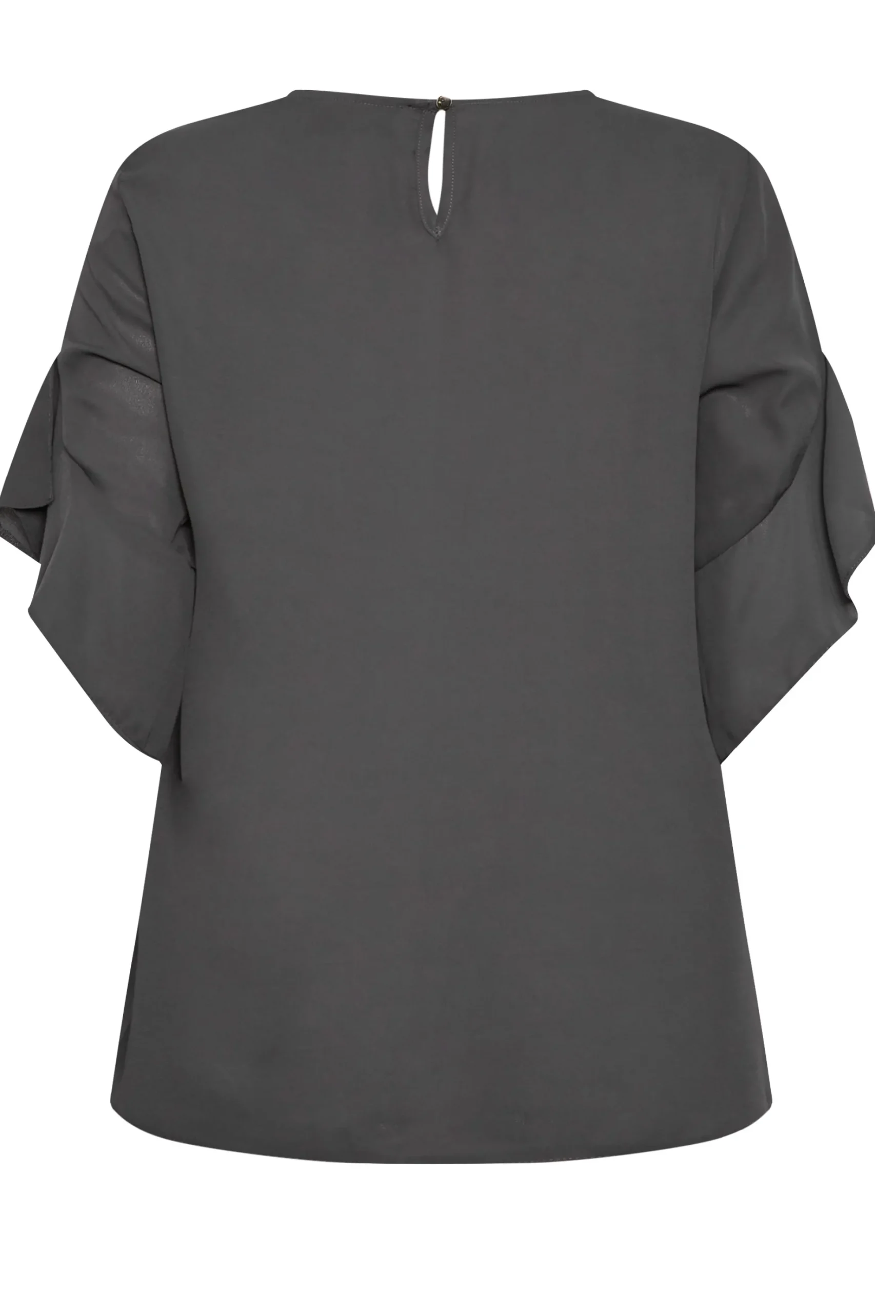 M&Co Womens M&Co Slate Grey Frill Sleeve Blouse