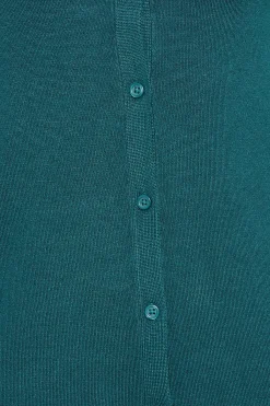 M&Co Womens M&Co Teal Green Ribbed Shoulder Cardigan