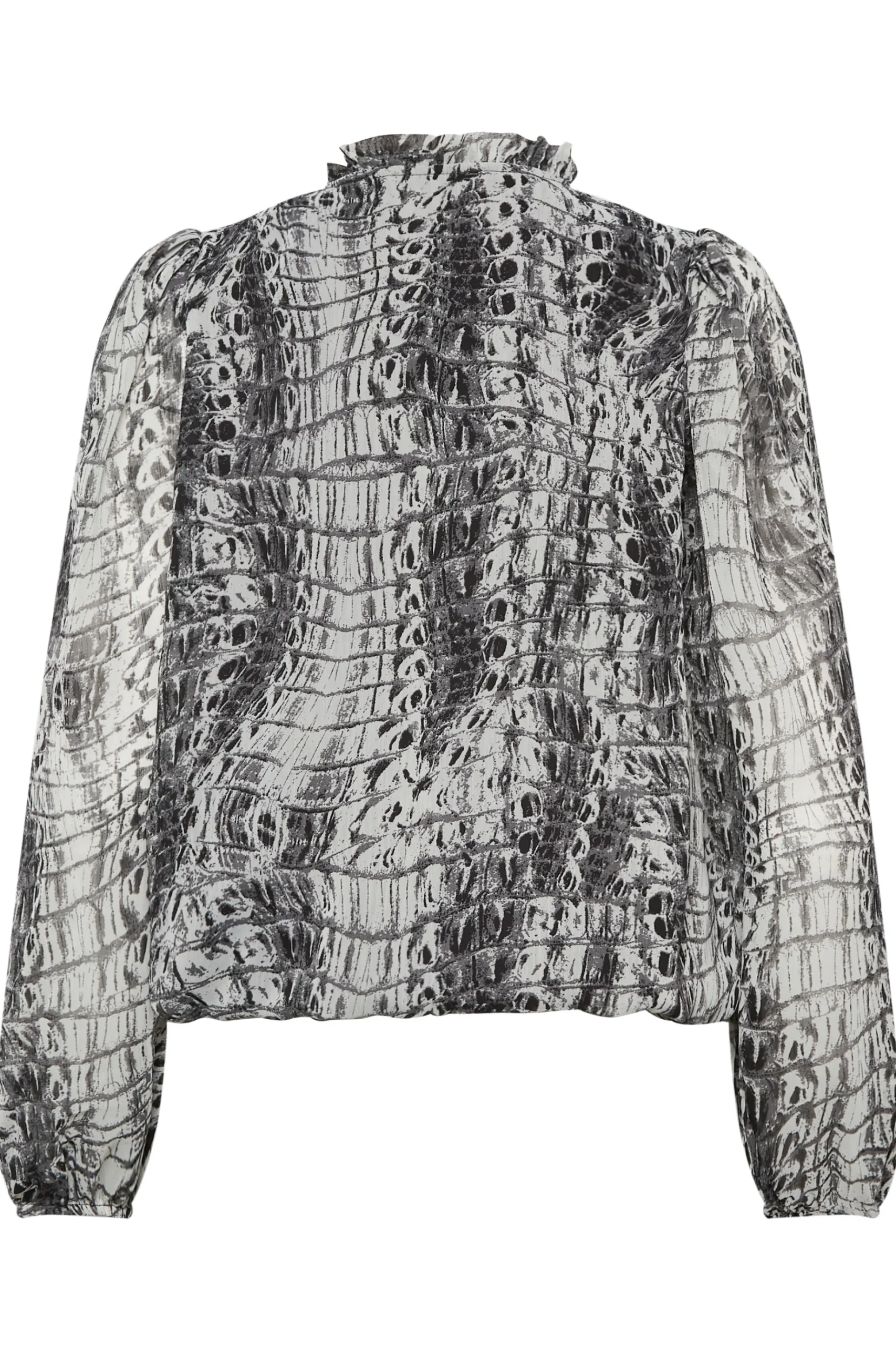 M&Co Womens M&Co White Abstract Print Tie Neck Blouse