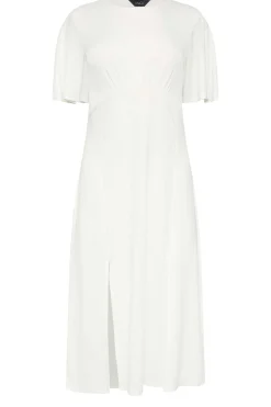 M&Co Womens M&Co White Angel Sleeve Split Hem Midi Dress