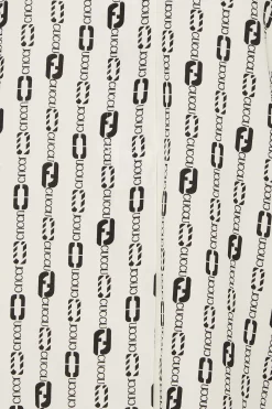 M&Co Womens M&Co White Chain Print V-Neck Blouse