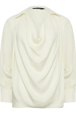 M&Co Womens M&Co White Cowl Neck Blouse
