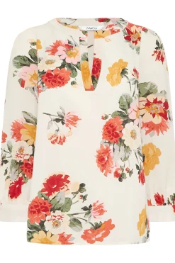M&Co Womens M&Co White Cream Floral Print Satin Blouse