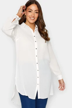 M&Co Womens M&Co White Dipped Hem Shirt