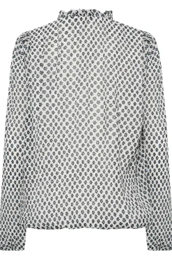 M&Co Womens M&Co White Ditsy Print Tie Neck Blouse