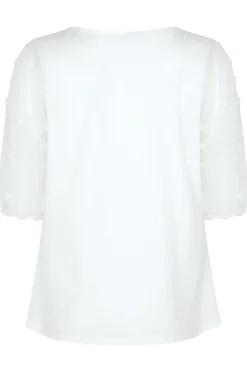 M&Co Womens M&Co White Dobby Sleeve Blouse