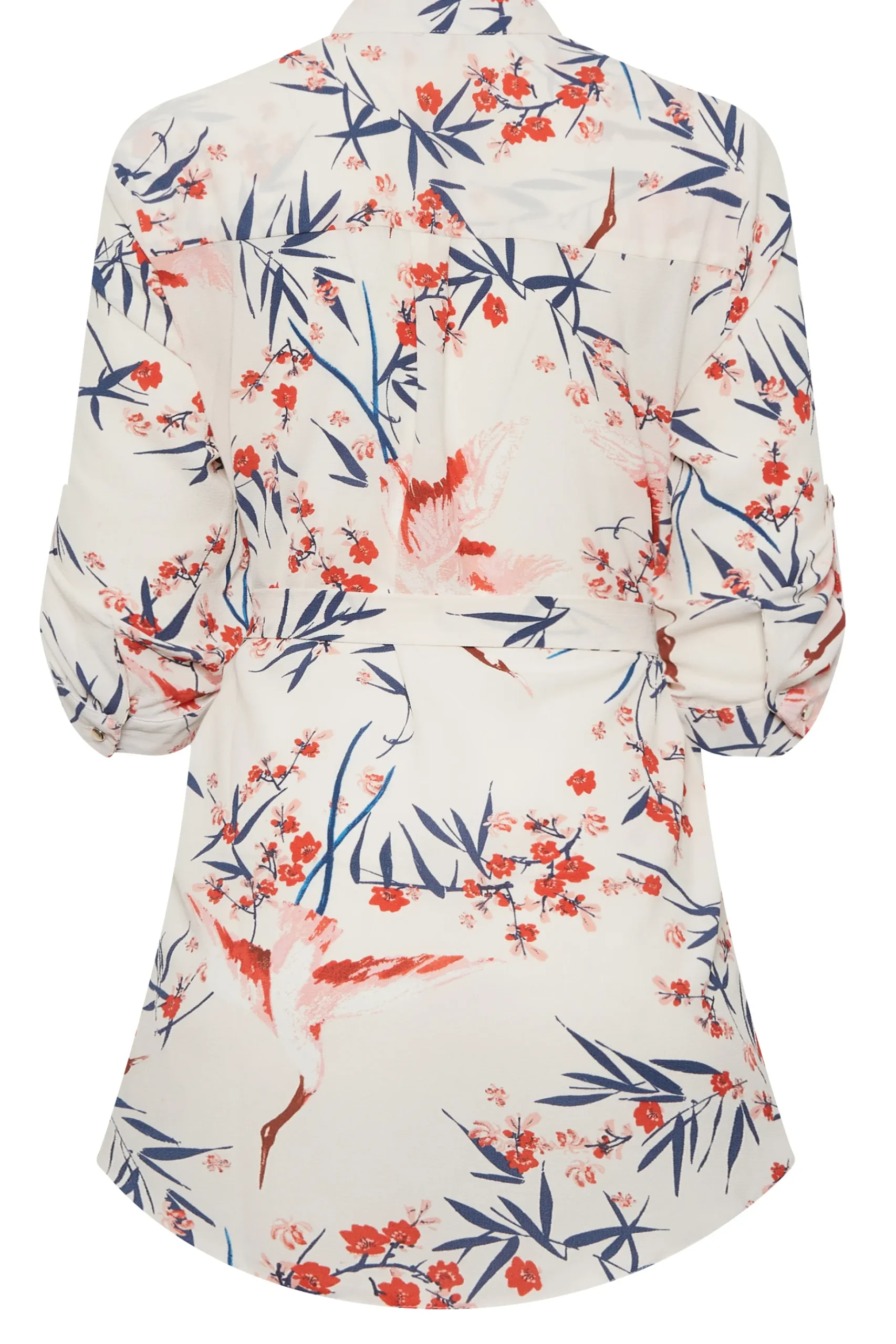 M&Co Womens M&Co White Floral Tie Waist Blouse