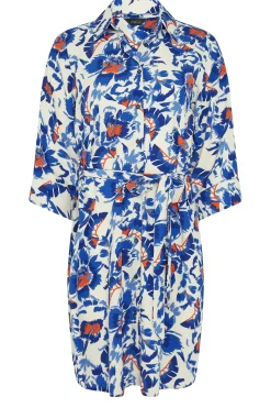 M&Co Womens M&Co White Floral Print Tie Tunic Shirt Dress
