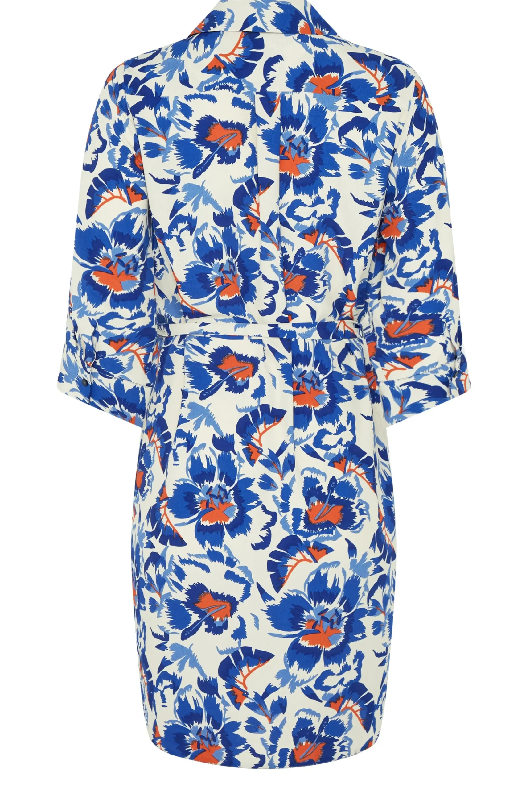 M&Co Womens M&Co White Floral Print Tie Tunic Shirt Dress