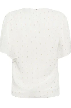 M&Co Womens M&Co White Glitter Detail Blouse