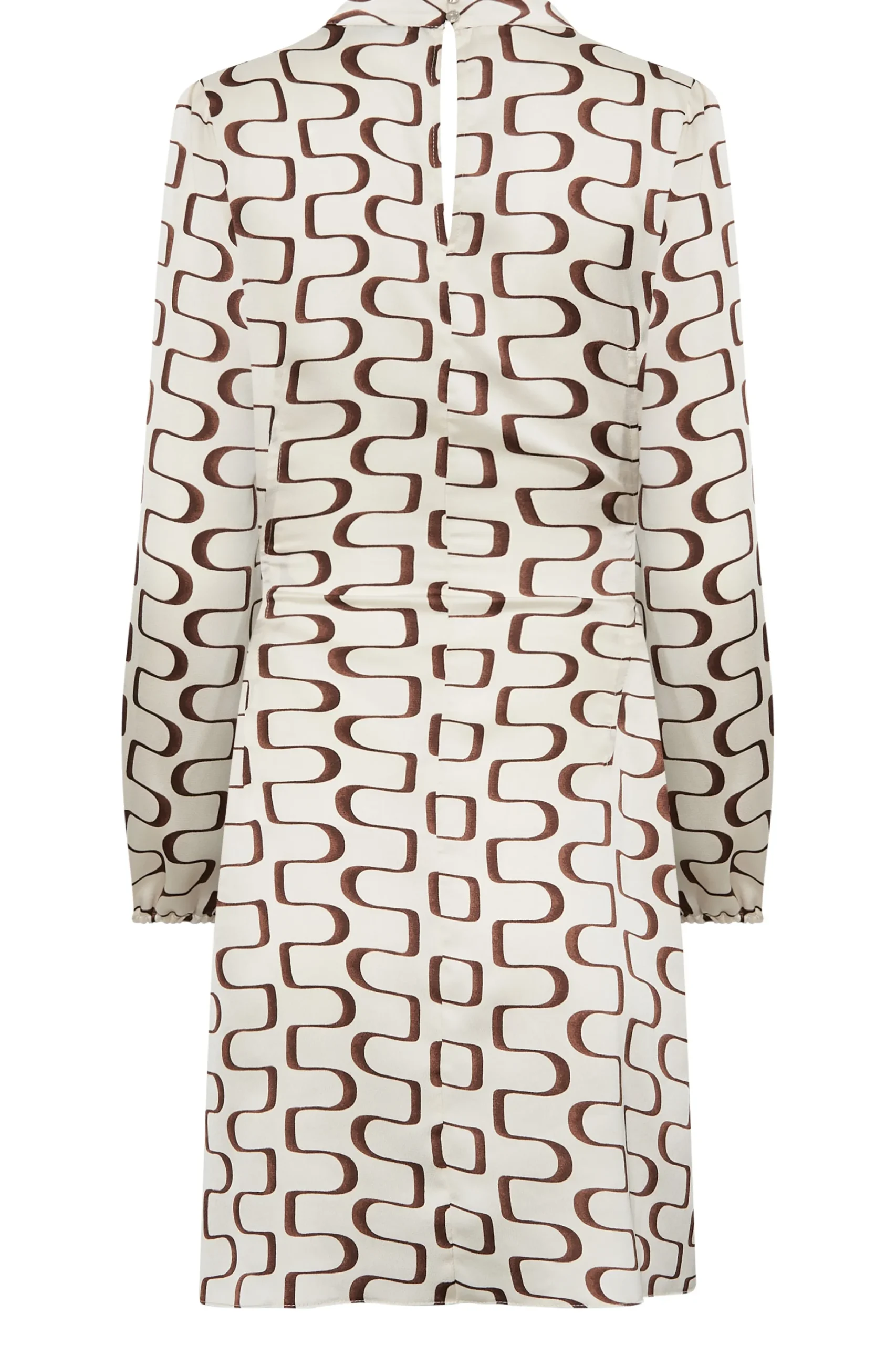 M&Co Womens M&Co White Ivory Geometric Print High Neck Tunic Blouse