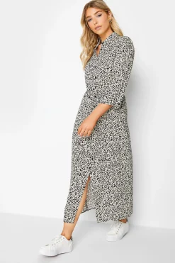 M&Co Womens M&Co White Ivory Floral Print Tie Belt Shirt Dress