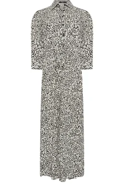 M&Co Womens M&Co White Ivory Floral Print Tie Belt Shirt Dress