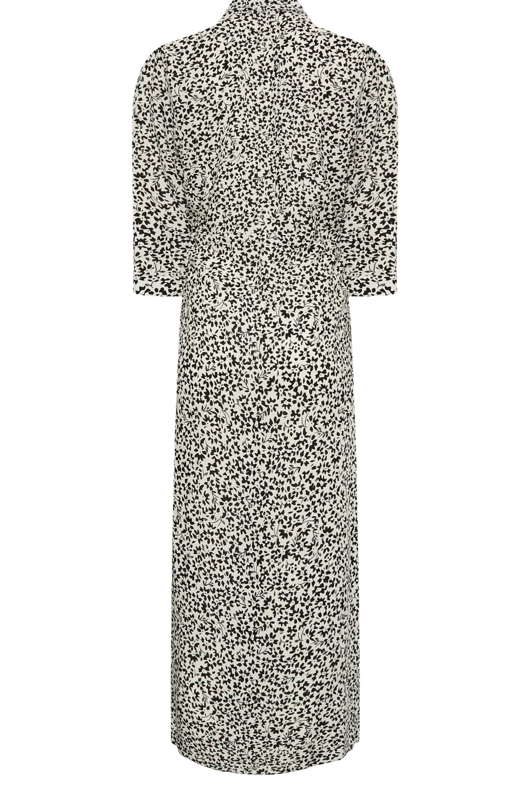 M&Co Womens M&Co White Ivory Floral Print Tie Belt Shirt Dress