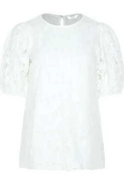 M&Co Womens M&Co White Lace Puff Sleeve Blouse