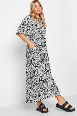 M&Co Womens M&Co White Mixed Animal Print Shirt Dress