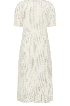 M&Co Womens M&Co White Polka Dot Print Angel Sleeve Split Hem Midi Dress