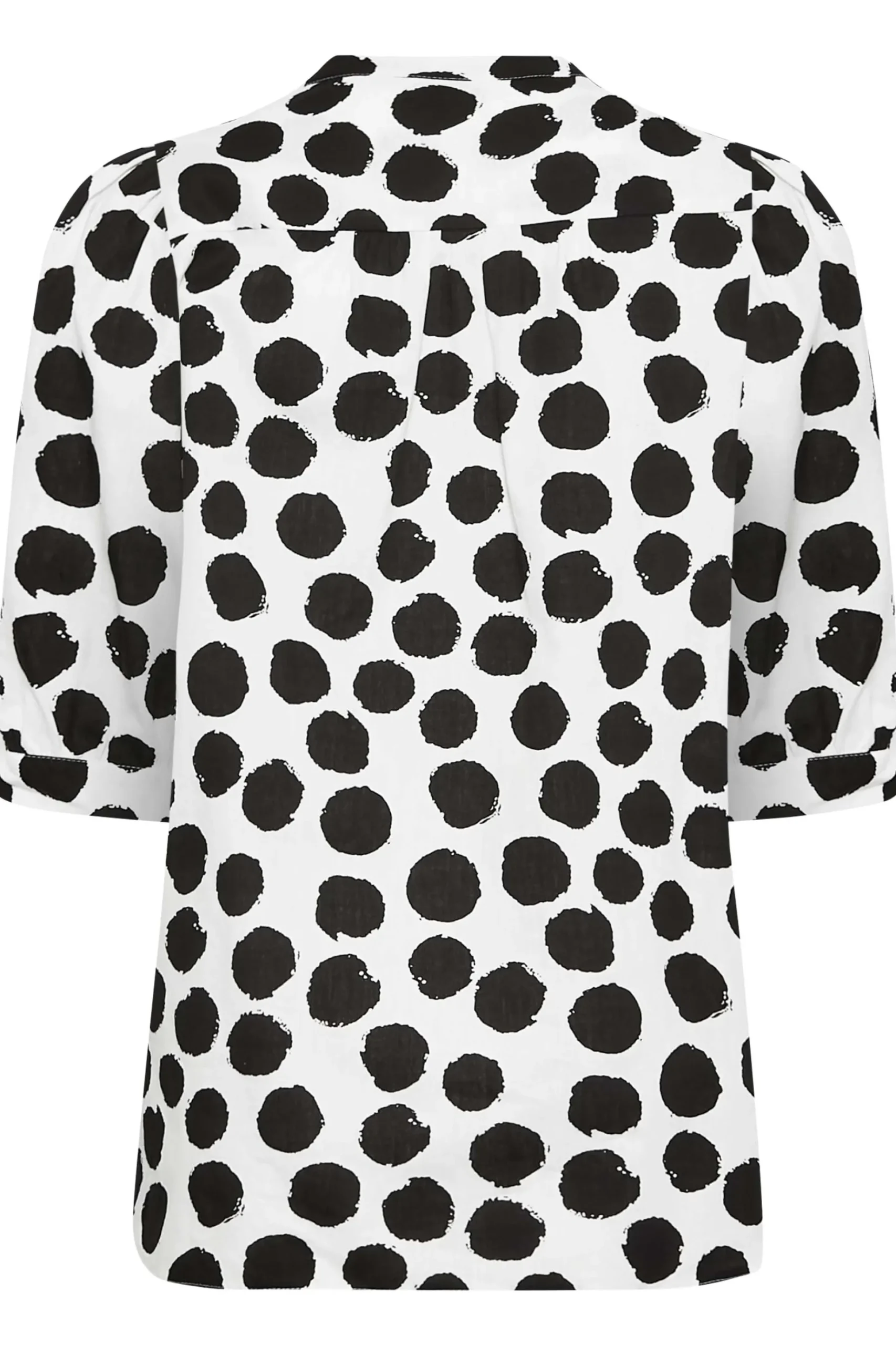 M&Co Womens M&Co White Polka Dot Puff Sleeve Shirt