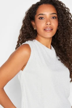 M&Co Womens M&Co White Sequin Tie Back Top