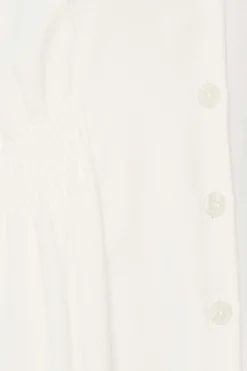 M&Co Womens M&Co White Shirred Waist Button Dress