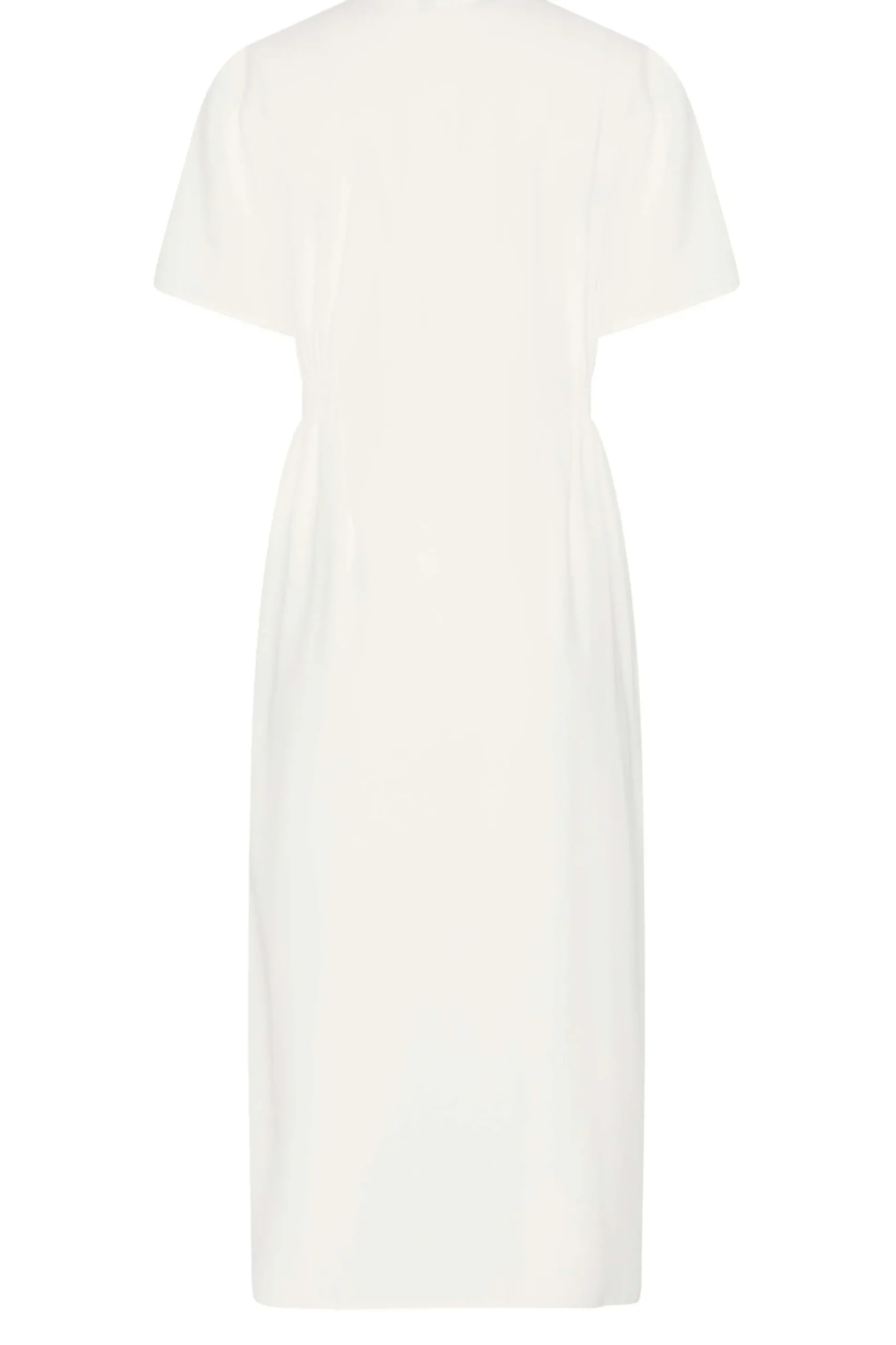 M&Co Womens M&Co White Shirred Waist Button Dress