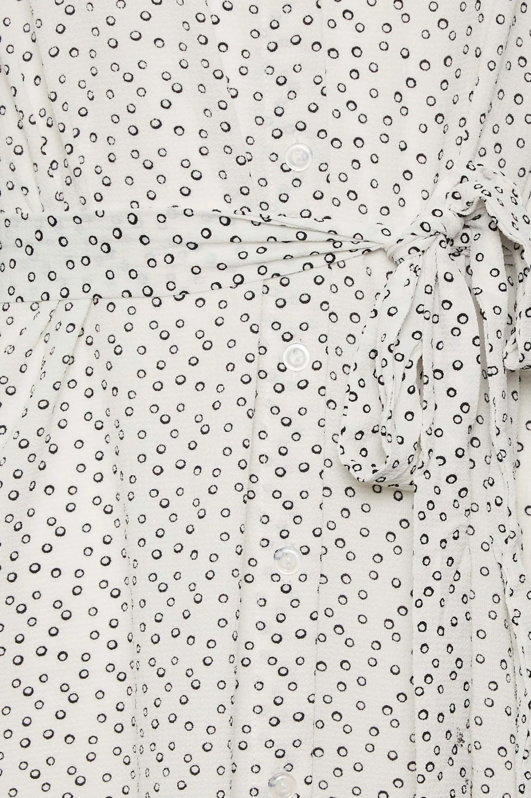 M&Co Womens M&Co White Spot Print Tie Waist Tunic Shirt Dress