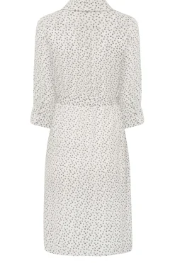 M&Co Womens M&Co White Spot Print Tie Waist Tunic Shirt Dress