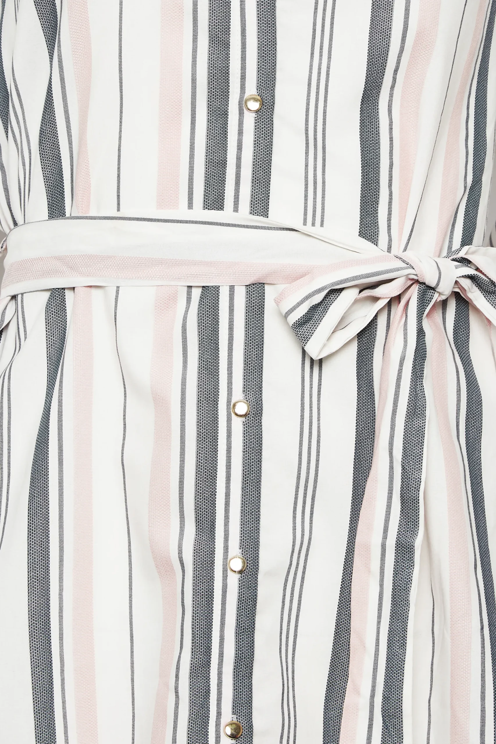 M&Co Womens M&Co White Stripe Tie Waist Blouse
