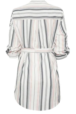 M&Co Womens M&Co White Stripe Tie Waist Blouse