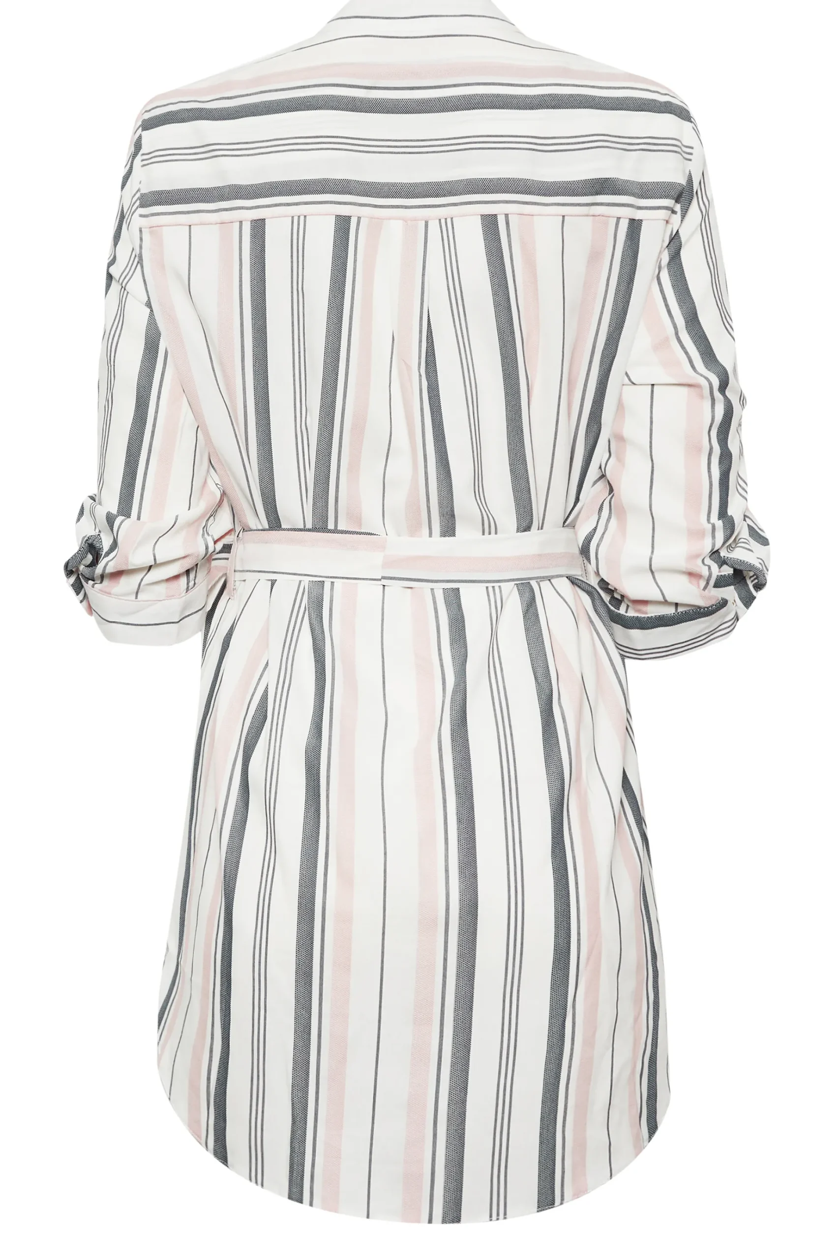 M&Co Womens M&Co White Stripe Tie Waist Blouse
