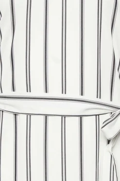 M&Co Womens M&Co White Stripe Print Tie Waist Tunic Dress