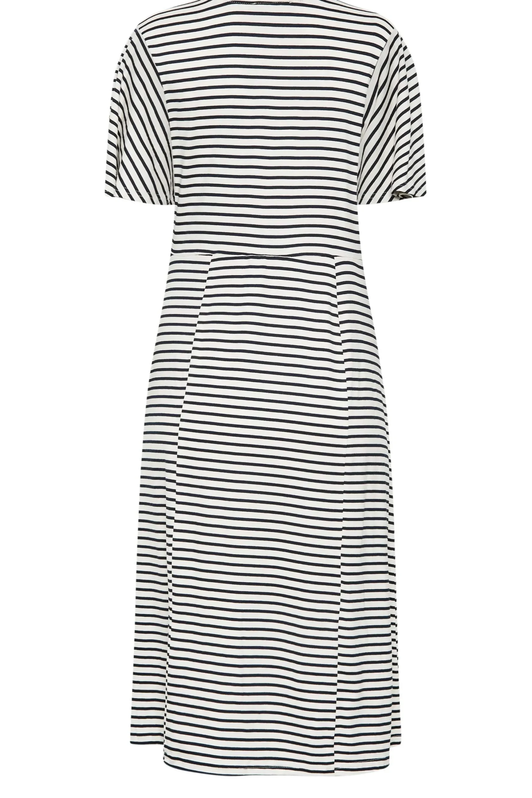 M&Co Womens M&Co White Stripe Print Angel Sleeve Split Hem Midi Dress