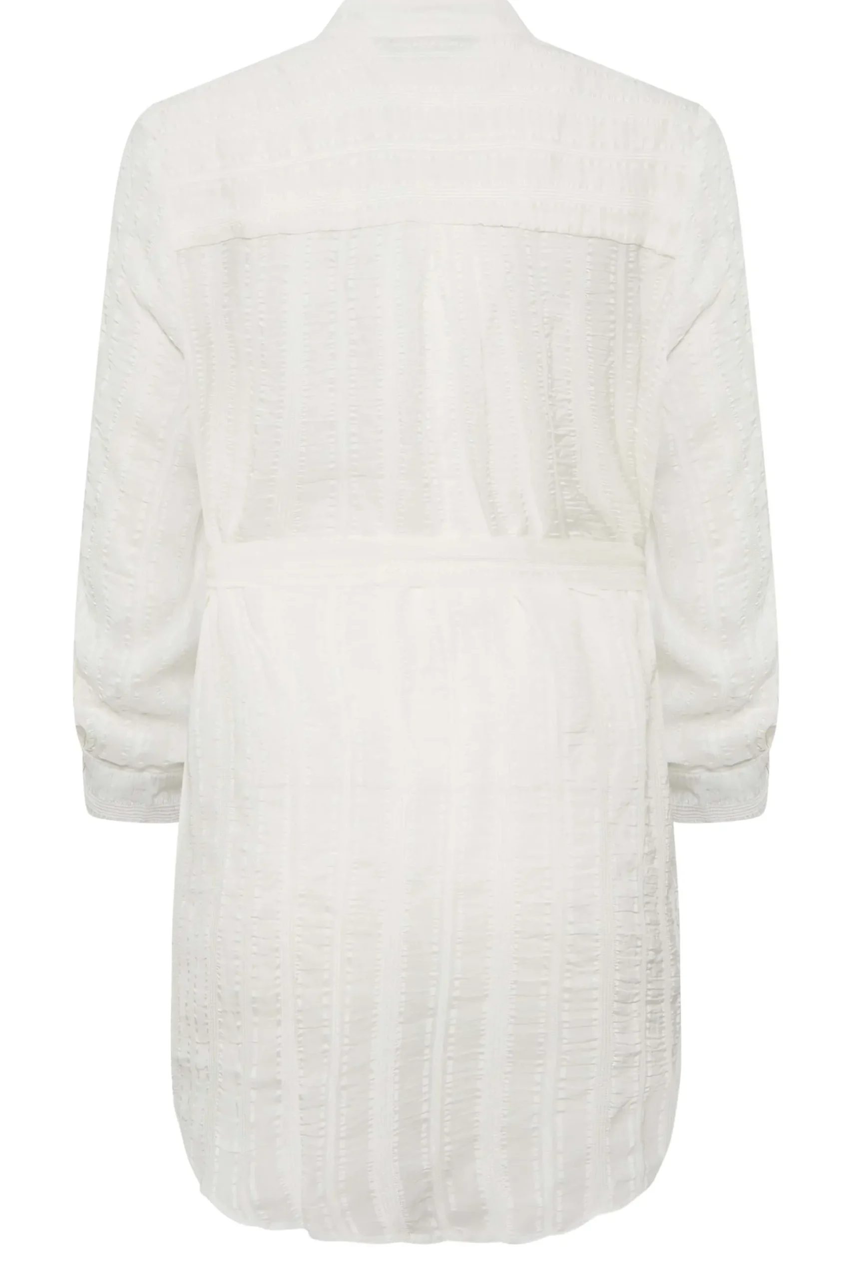 M&Co Womens M&Co White Tie Waist Textured Tunic Shirt